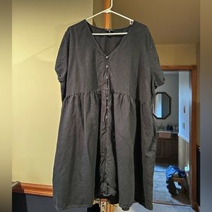 Black Linen Madewell Dress